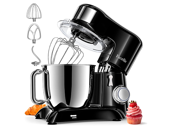 Facelle 1300W — bol inox 6,5 L (Negro)