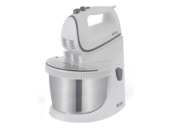 TM Electron batidora amasadora 450W bol 2,5L acero tapa antisalpicaduras