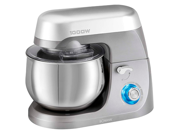 Bomann KM 6009 CB (1000W, 5L) robot amasador con bol de acero inoxidable