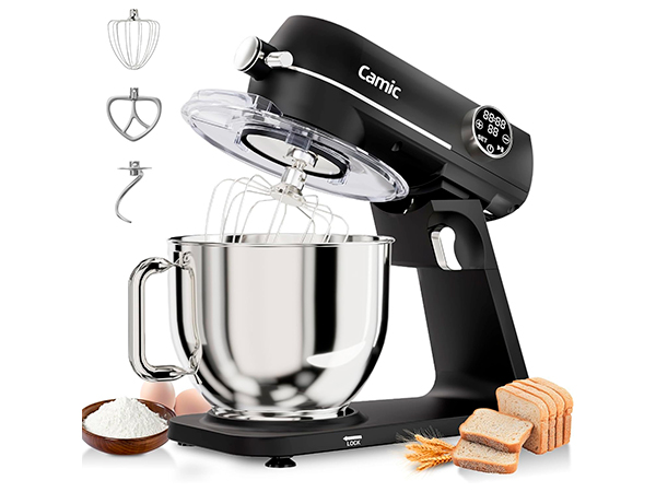 Camic 1800W (8L) batidora amasadora profesional todo metal con pantalla táctil LED negra